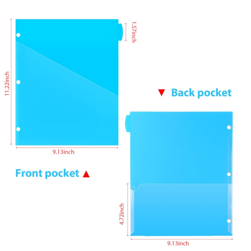 WOT I Plastic 8-tab Dividers with 2 Clear Pockets - 3 Sets, Binder Dividers for 3 Ring Binder, Bright Multicolor, Total 24 Tabs - Image 5